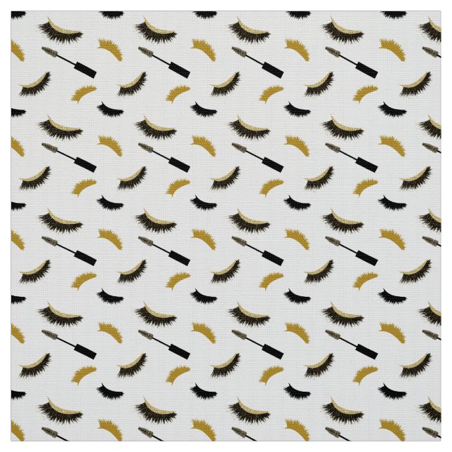 Band och mascara med guld glitter mönster tyg (Provkarta)