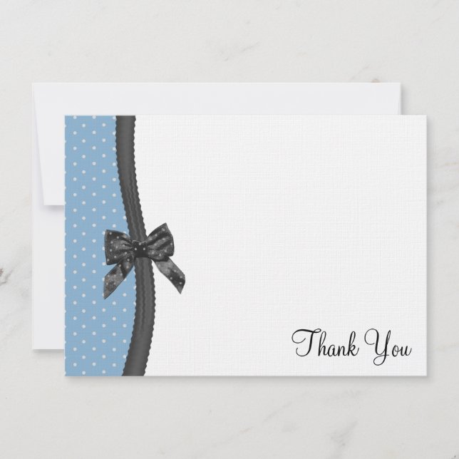 Band- och Polka dots-Tack-platskort Tack Kort (Framsida)