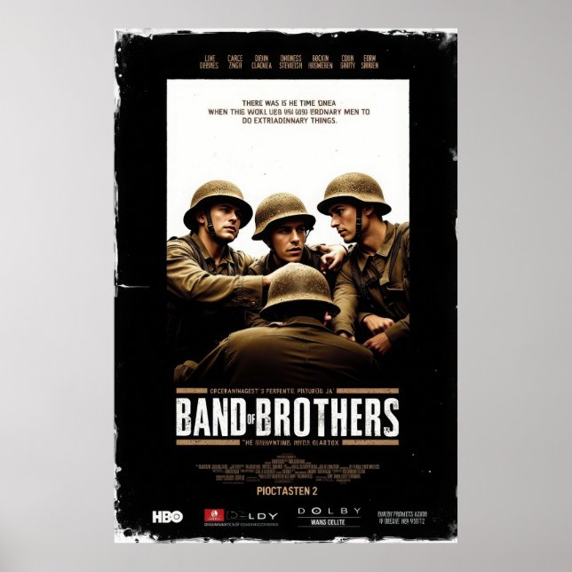 Band of Brothers movie poster featuring soldiers r (Framsidan)