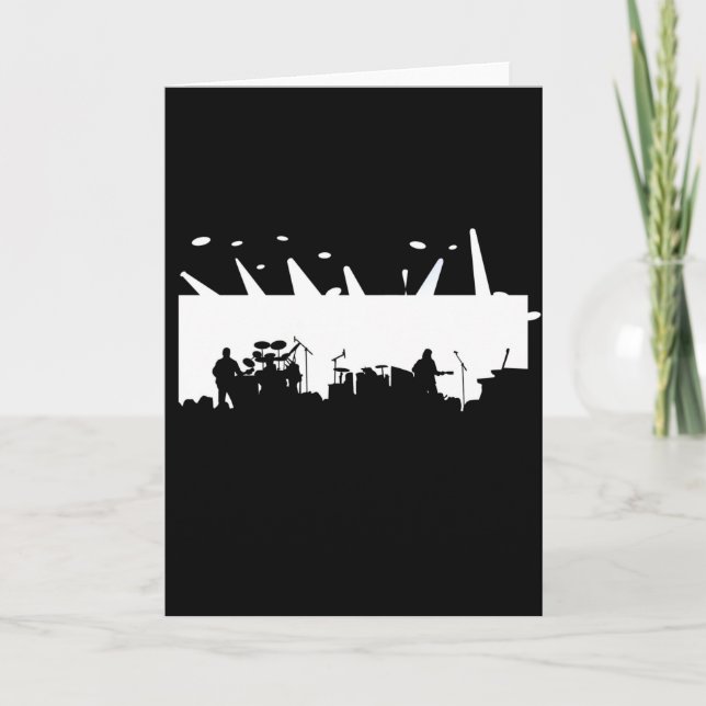 Band på scenkonsert Silhouette B&W Kort (Framsida)