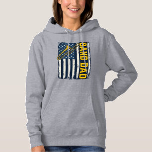 Band Pappa Trombon Amerikansk Flagga Vintage Tröja