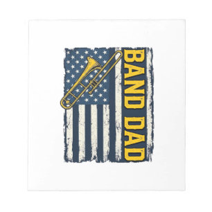 Band Pappa Trombon Amerikansk Flagga Vintage Tröja Anteckningsblock