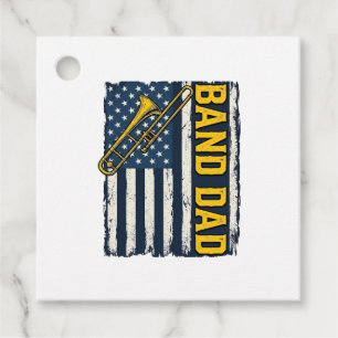 Band Pappa Trombon Amerikansk Flagga Vintage Tröja Gåvor Etiketter