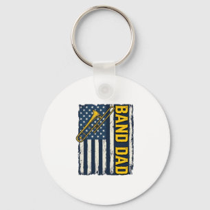Band Pappa Trombon Amerikansk Flagga Vintage Tröja Nyckelring