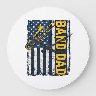 Band Pappa Trombon Amerikansk Flagga Vintage Tröja Stor Klocka