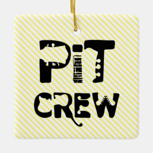 Band Pit Crew Musical Text Julgransprydnad Keramik