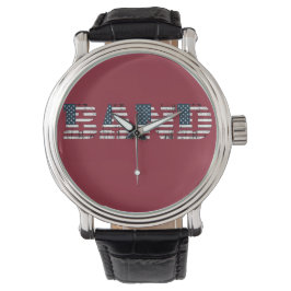 Band USA flagga Watch - Red Armbandsur