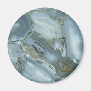 Bandad turkos Grått Grönt Blue Marble Struktur Magnet
