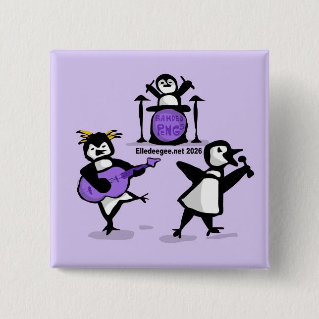 Bandade pingviner knapp (Framsida)