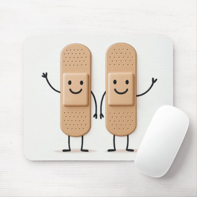 Bandage Stick Figure Couple Waving Musmatta (Med mus)
