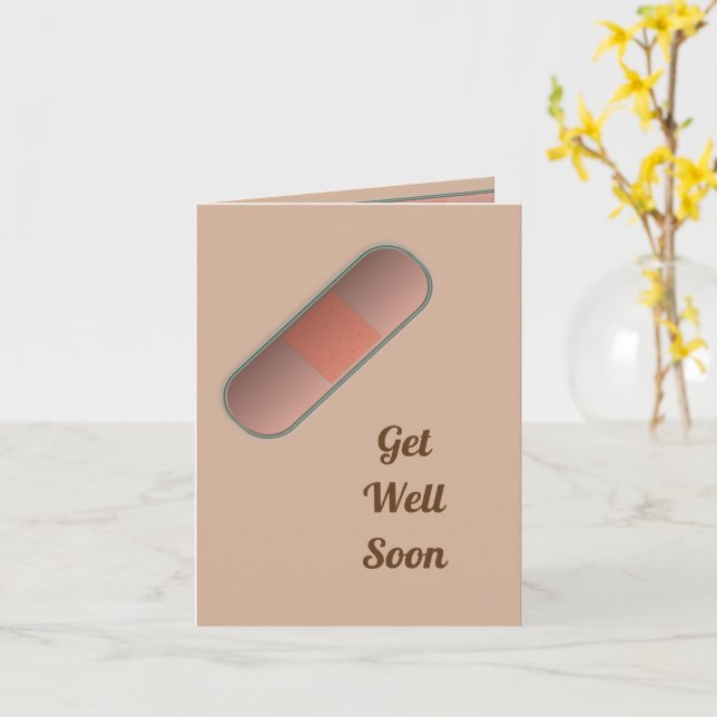 Bandaid, få god Anpassade snart Kort (Gul blomma)