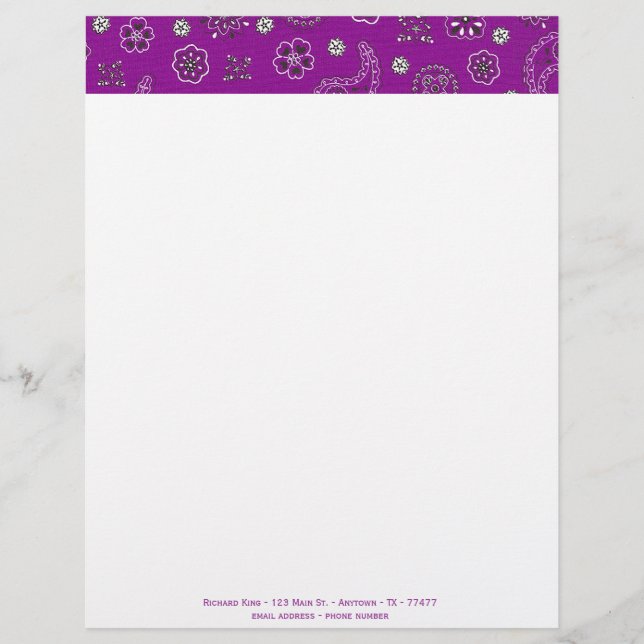 Bandana Anpassade Letterhead Brevhuvud (Framsida)