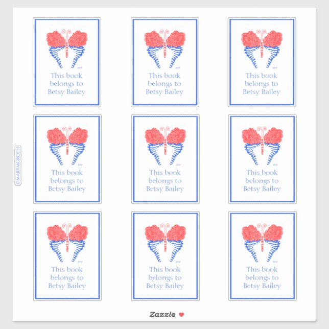 Bandana Butterfly Bookplate Klistermärken (Ark)