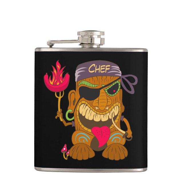 Bandana Chef Tiki med Burning Sause,Funny Black Fickplunta (Framsidan)