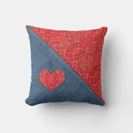 Bandana Denim Kombination Kudde