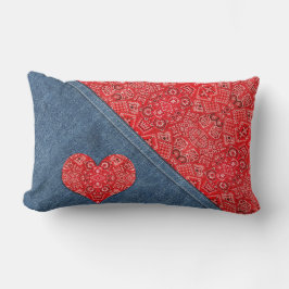 Bandana Denim Kombination Kudde