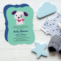 Bandana Doggy Baby Shower-inbjudningar