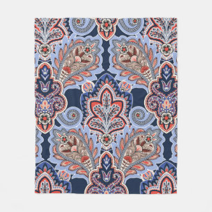 Bandana mönster med paisley inslag. Vintage Fleecefilt