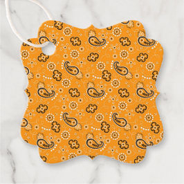 Bandana Orange Gult Mönster Toner Roligt Gåvor Etiketter