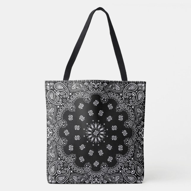 bandana paisley totebag black_A Tygkasse (Framsida)