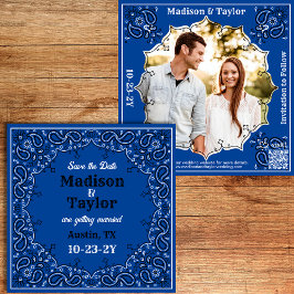 Bandana Photo Flat Save Date Card Spara Datumet