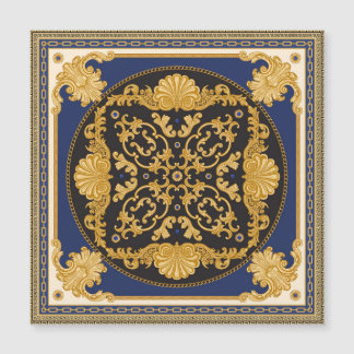Bandana Print: Black Blue Guld.