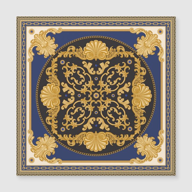 Bandana Print: Black Blue Guld. (Framsida)