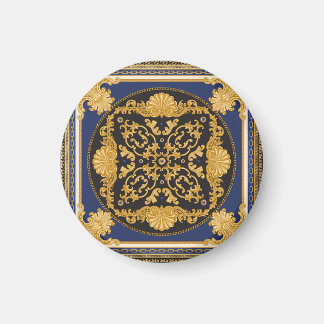Bandana Print: Black Blue Guld. Magnet