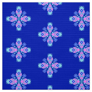Bandana Print - orkidé, blå och kobolt Tyg