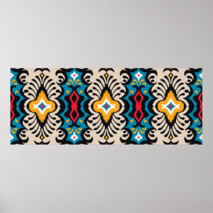 Bandana Print. Sömlös mönster med paisley eller na Poster