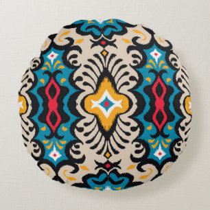 Bandana Print. sömlös mönster med paisley eller na Rund Kudde