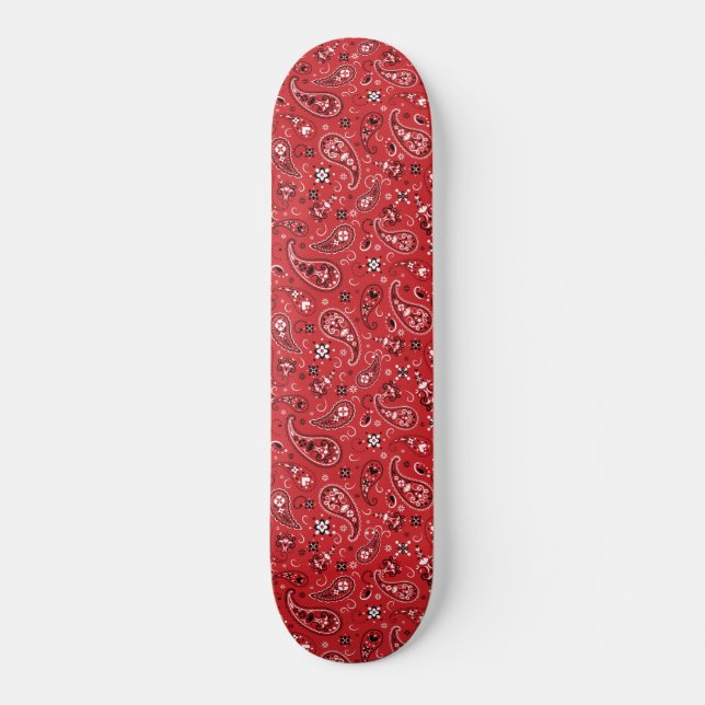 Bandana Red Paisley  Mini Skateboard Bräda 18,5 Cm (Framsida)