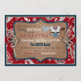 Bandanna Print Cowboy Baby Shower Inbjudningar
