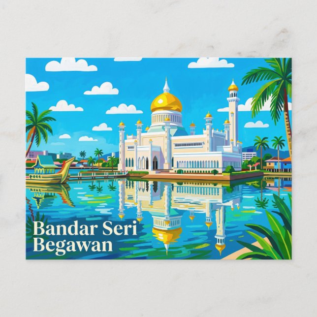 Bandar Seri Begawan Brunei Vykort (Framsida)