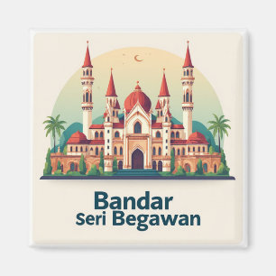 Bandar Seri Begawan med röda kupoler Magnet