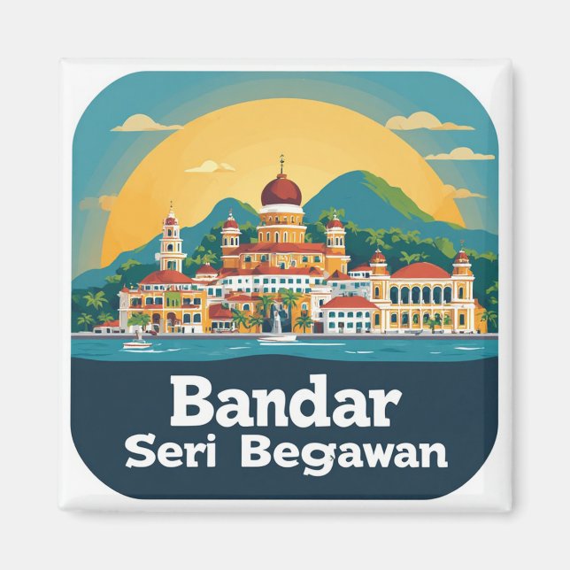 🧲 Bandar Seri Begawan Minnessak 🌏 Magnet (Framsidan)