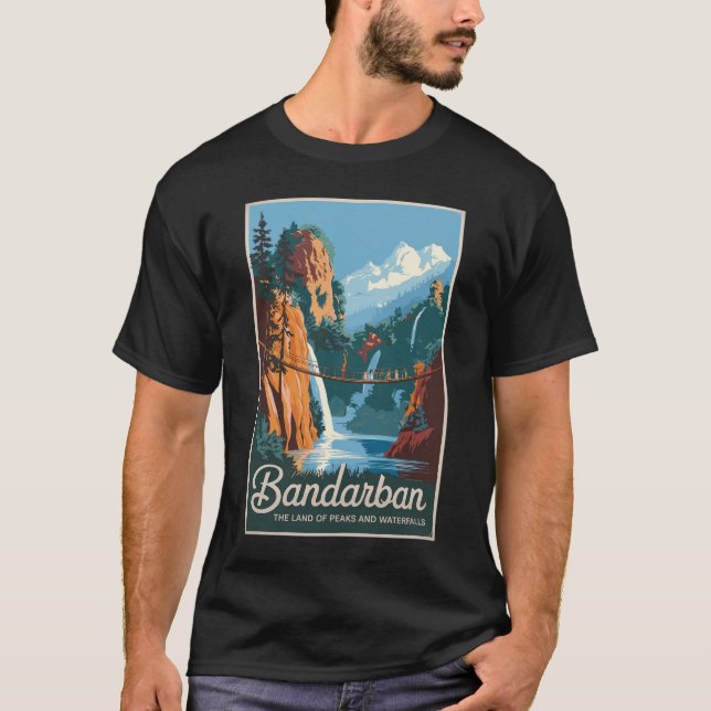 Bandarban Bangladesh Travel Art Vintage T Shirt (Framsida)