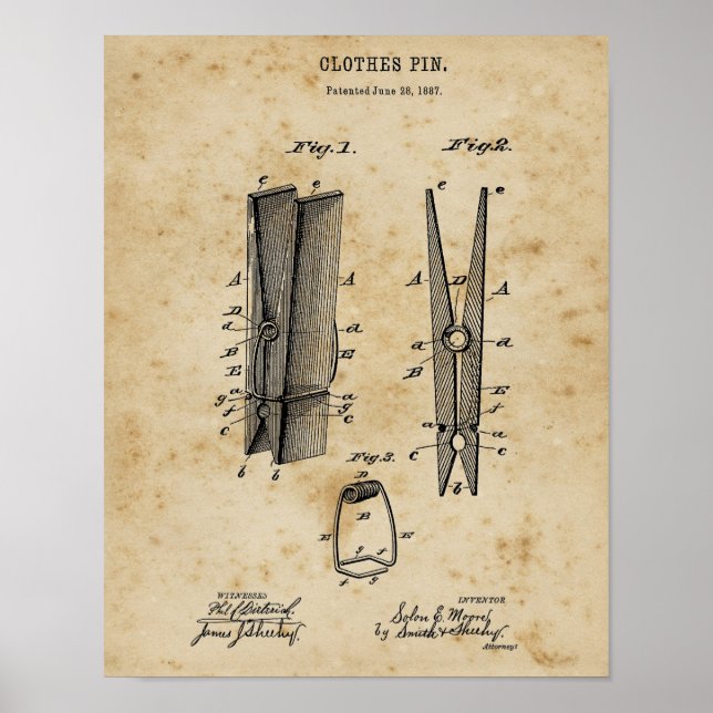 Bandavtryck av träkläder i tvätt poster (Framsidan)
