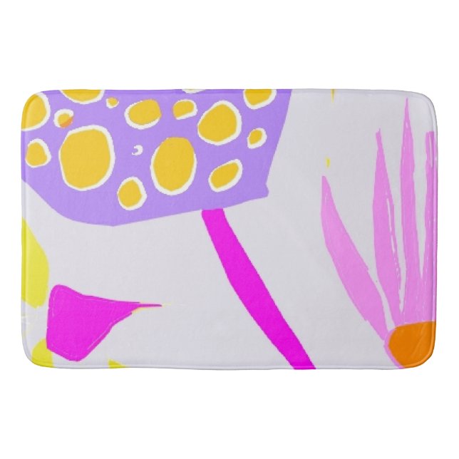 Bandbad för botaniska illustrationer badrumsmatta (Framsidan)