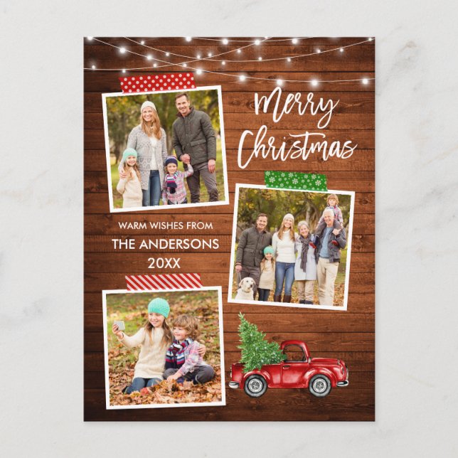 Bandband Lastbil Wood Ljus för penselskript Vykort (Framsida)