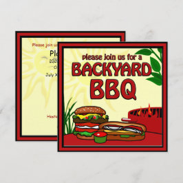 Bandbjudan till BBQ Grill Picnic Backyard Inbjudningar