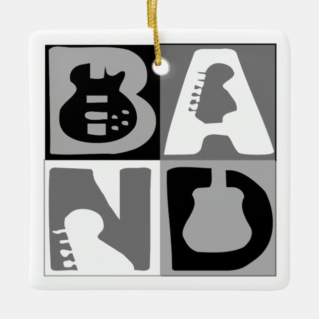 Bandblocksblå Julgransprydnad Keramik (Framsida)