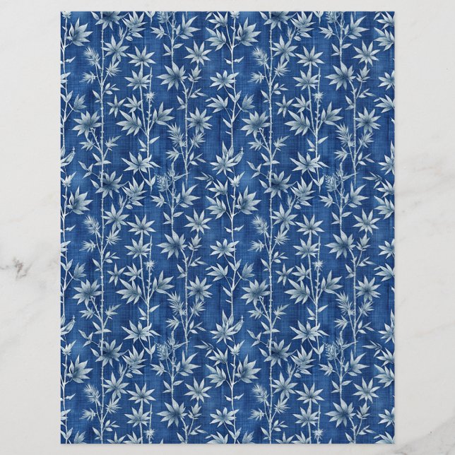 Bandbok för Indigo blue shibori-blommönster papper (Framsida)