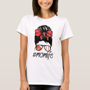 Bandbollsjävel i Momlife baseball bun mamma mammo T Shirt