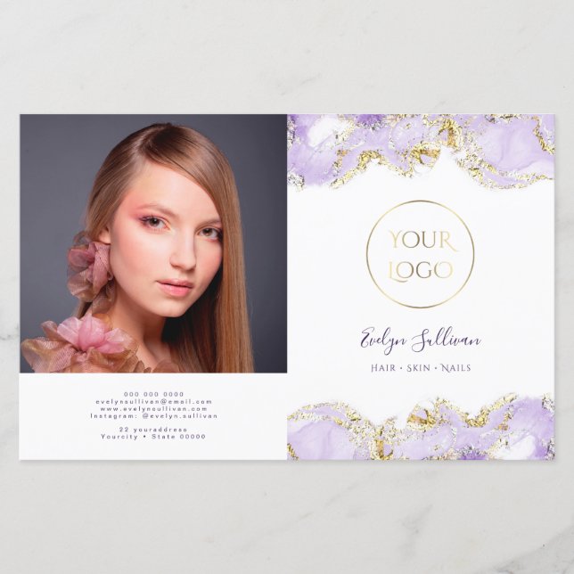 Bandbroschyr för marmorering av lavender (Framsida)