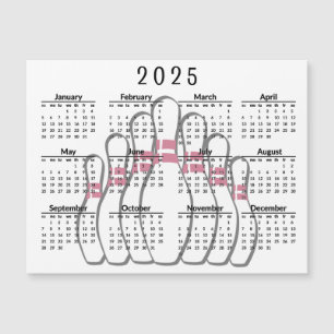 Banddesign för 2025-kalenderns magnetkort