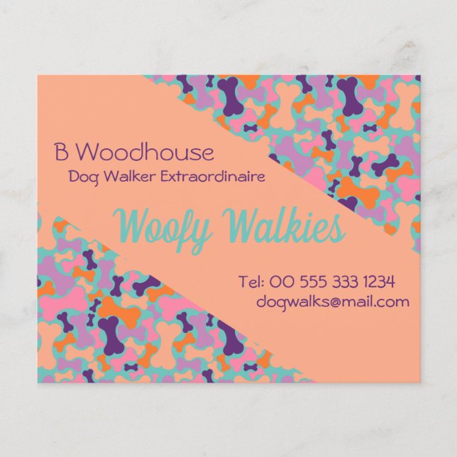 Banddesign för hund i orange Stationär Flyer (Framsidan)