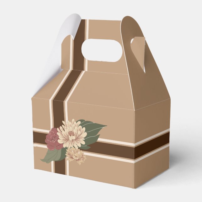 Banddesign med blomaccent Förmånslåda Presentaskar (Framsidan Sidan)