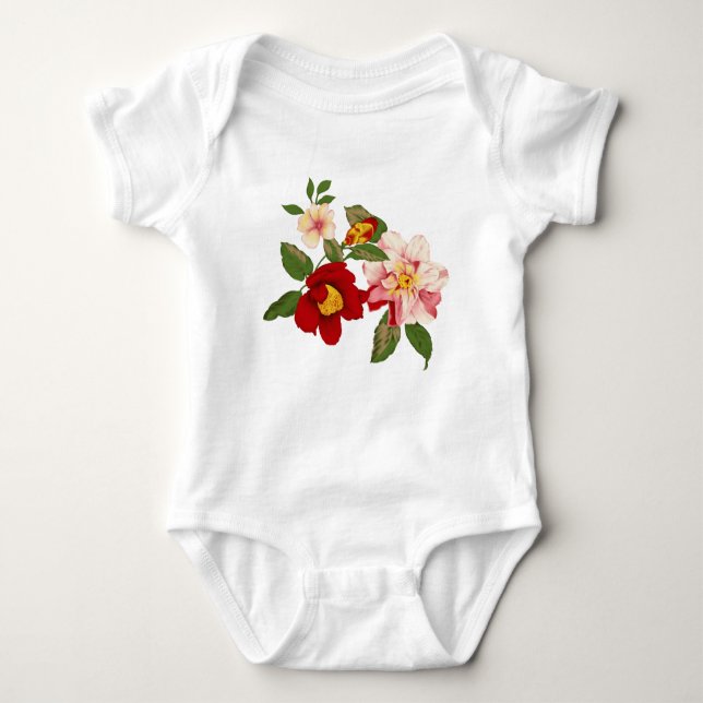 Banddräkt av blommigt baby t shirt (Framsida)
