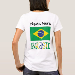 Bandeira do Brasil e Brasil Come o Nome T Shirt